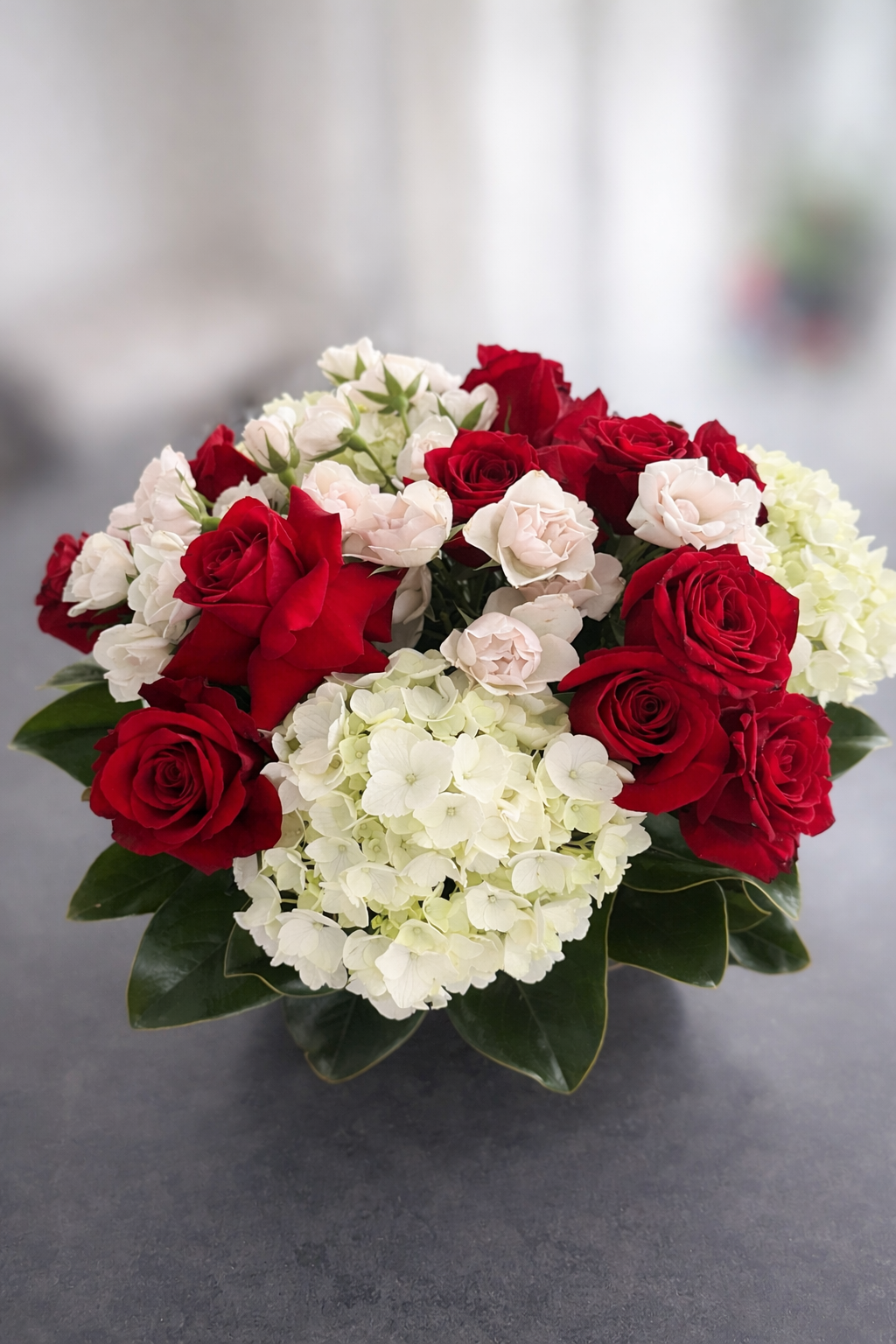 Lush red and ivory bouquet
